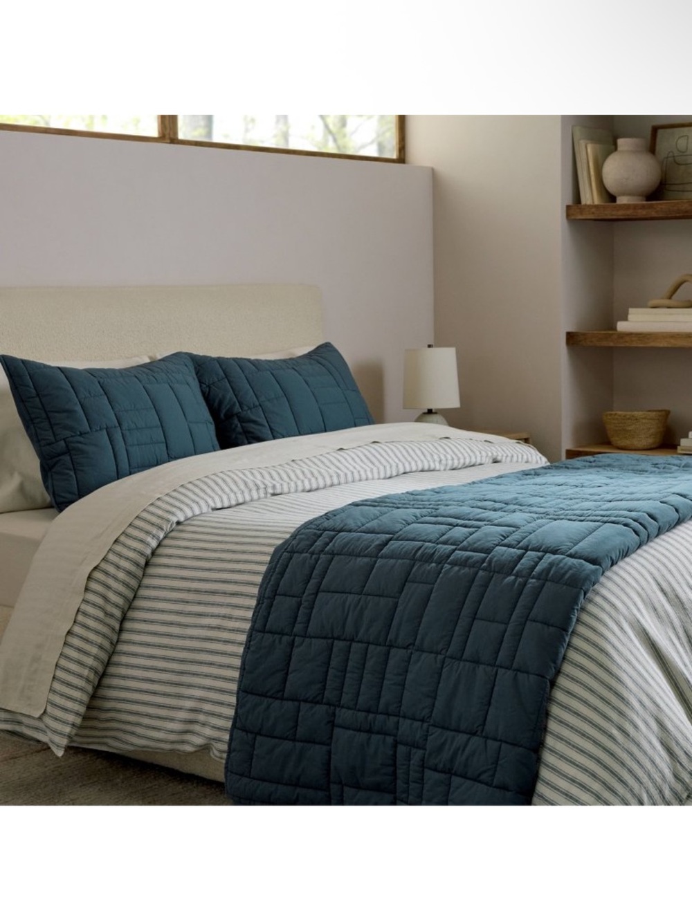 Parachute x Target King Cozy Block Quilted Sham Set •Cove•